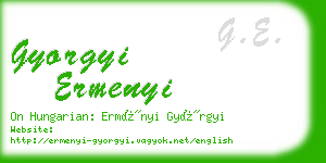 gyorgyi ermenyi business card